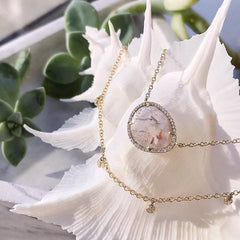 diamond cascade necklace and diamond slice necklace