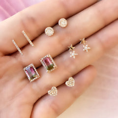 double star post earrings with diamonds with other liven earrings