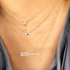 heirloom petite baguette dangle necklace