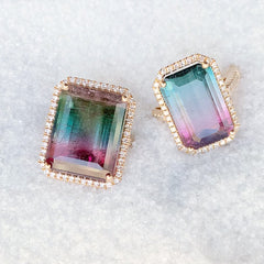 One of a Kind Multicolor Tourmaline Ring in Rose Gold