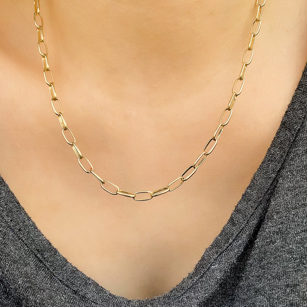 handmade oval link chain necklace