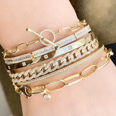 handmade chain stack of bracelets