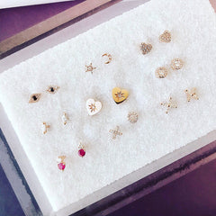 selection of liven's petite post earrings