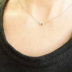 evil eye necklace with lashes