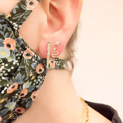 quadra diamond post earrings