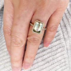 beautiful tourmaline in clear spring tones, set in 14k yellow gold