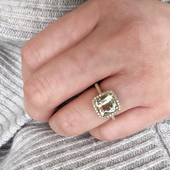 stunning grassy colored one of a kind tourmaline ring