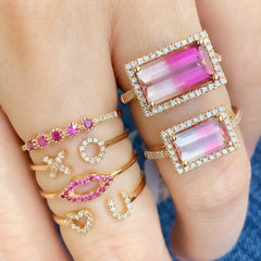 stack of romantic rings