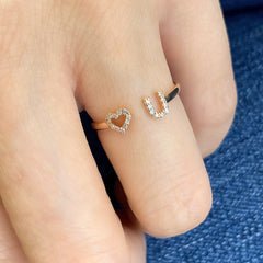 love you open ring with diamonds