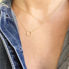 open circle necklaces in two chic, everyday sizes