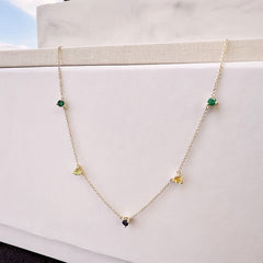 family birthstone necklace with 5 stones