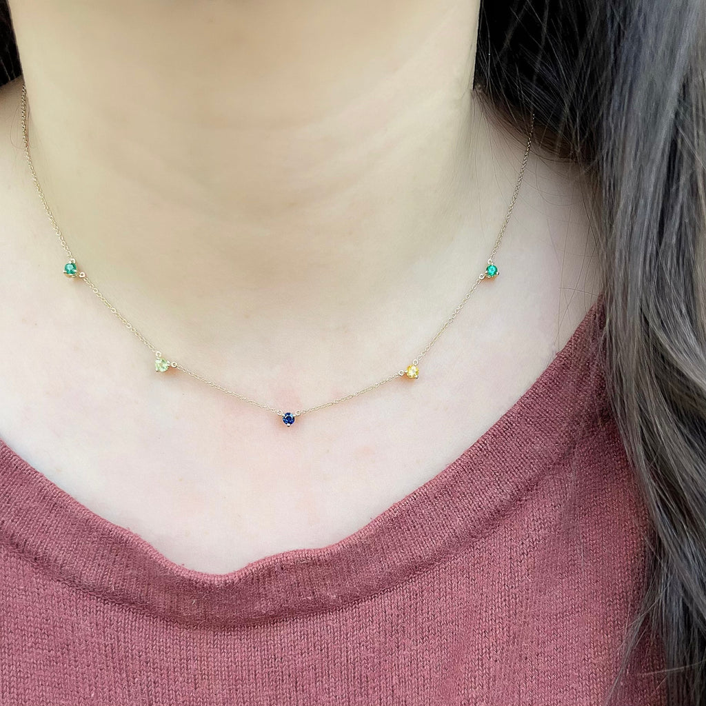 Sterling Silver Created Opal Birthstone Necklace by ELLE – Carter's Jewel  Chest