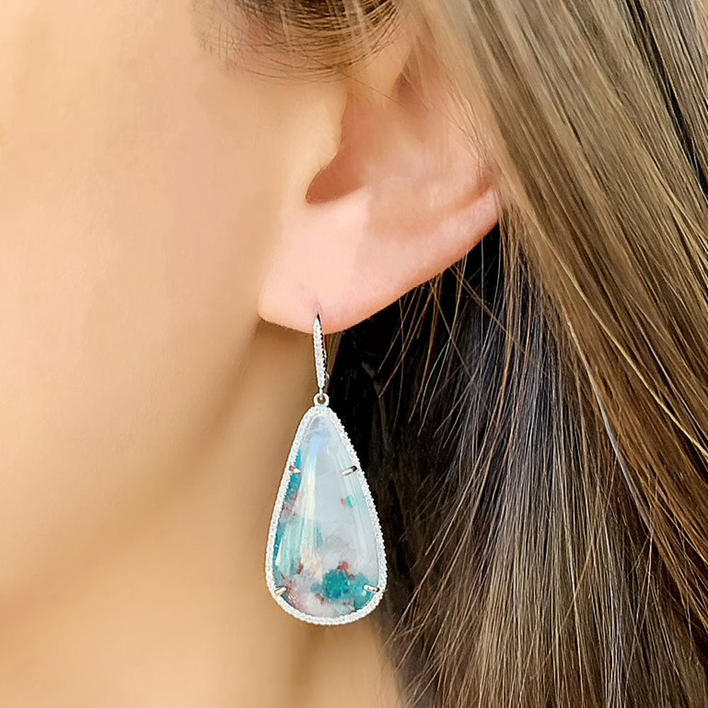 paraiba tourmaline leverback earrings
