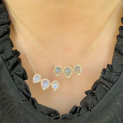 rose cut THREE stone necklace