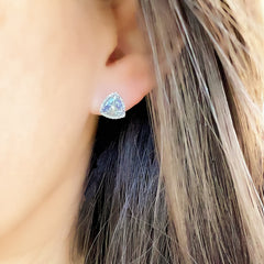 One of a Kind Trillion Cut Tanzanite Post Earrings