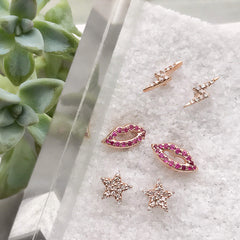 pave post earrings