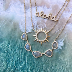 mini aloha script necklace