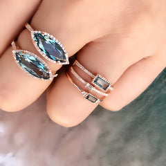 the petite baguette band in london blue topaz