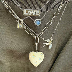 labradorite heart necklace