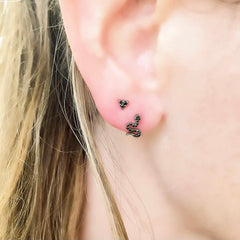 options of earring with black diamonds and black rhodium