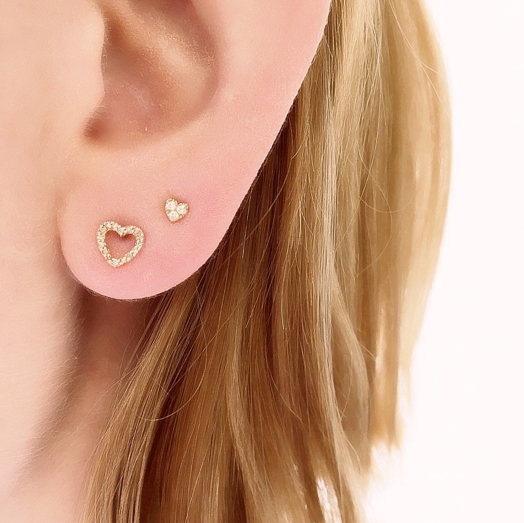 Tiny Heart Studs | Annie Austen