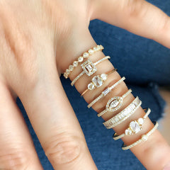 A stack of beautiful Liven rings