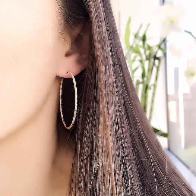 40mm In and Out Diamond Hoop Earrings Discover Liven Today