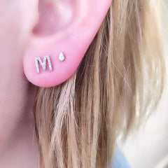 single petite initial post earring