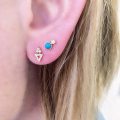 petite double triangle post earrings