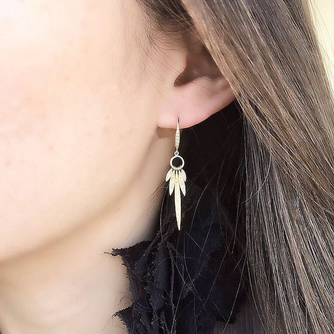 Buy Chika Blue & Gold Toned Dream Catcher Shaped Beaded Feather Earrings -  Earrings for Women 2316412 | Myntra