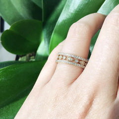 pear and round eternity band with milgrain