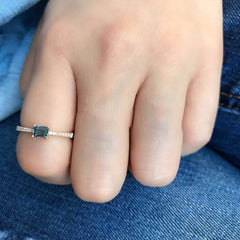 one of a kind london blue topaz mini ring 