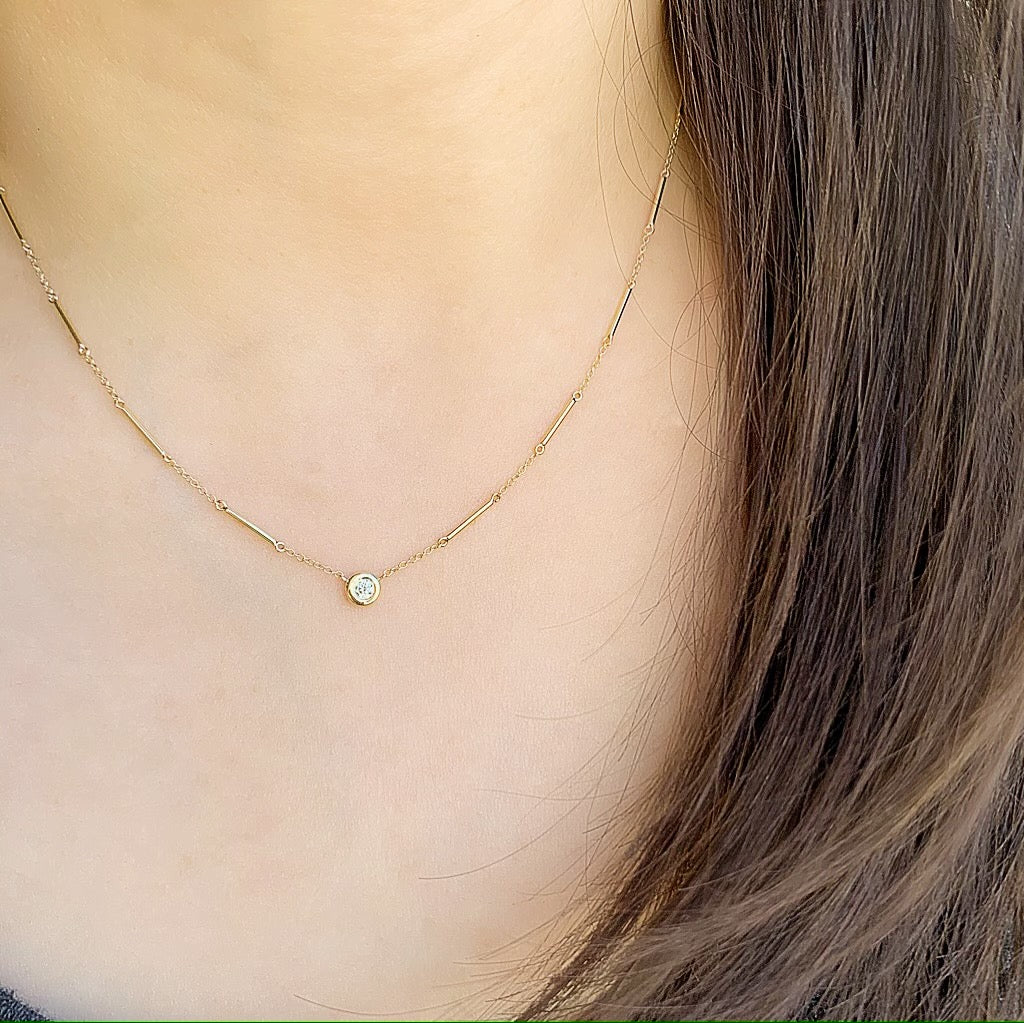 Unity Chain Necklace with Single Diamond | Hand Made Chains from Liven ...