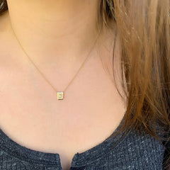 mirror baguette necklace