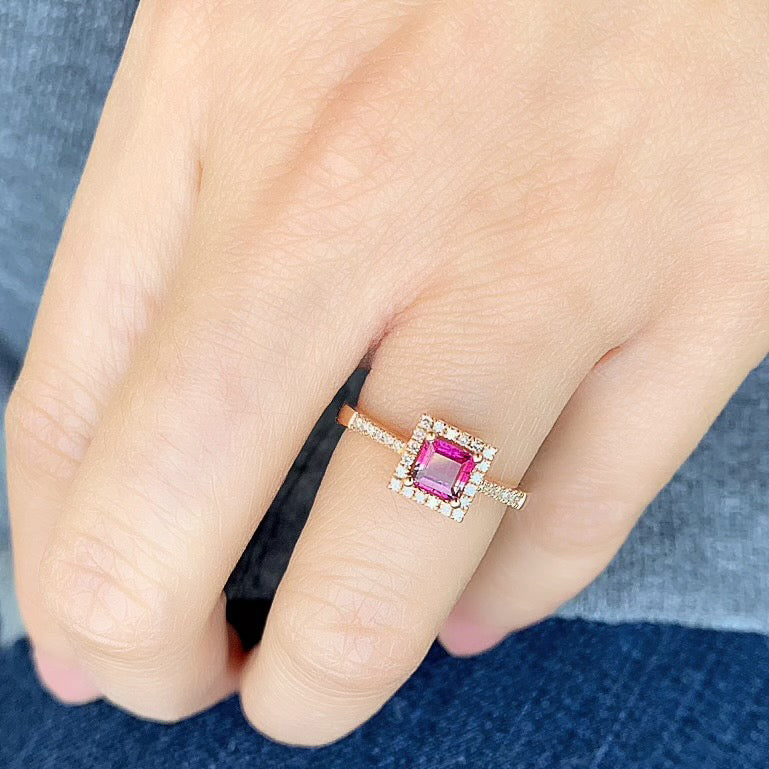 Hot Pink Ruby and Diamond Ring | Jennifer's Jewelry LLC
