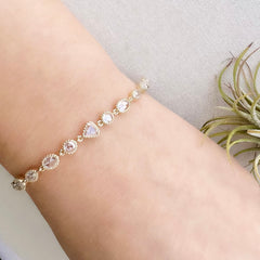 Yellow gold rose cut diamond bracelet
