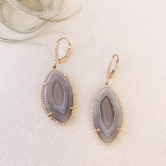 agate leverback earrings