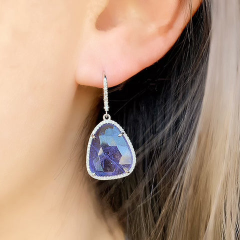 One of a Kind Tanzanite Earrings in White Gold