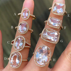 One of a Kind Large Oval Blush Morganite Ring