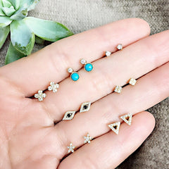petite star post stud earrings