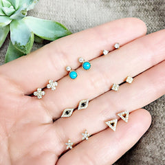 petite star post stud earrings