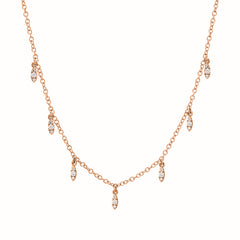 dangling marquise necklace in rose gold