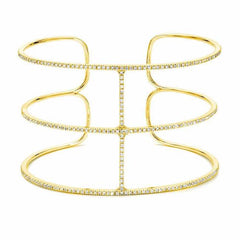 royal cuff with diamonds in yellow gold