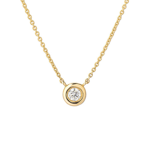 Single Bezel Set Diamond Necklace