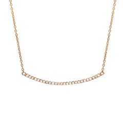 liven classic diamond and gold curved bar necklace