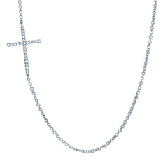 cross necklace in 14k gold with diamonds