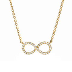 mini infinity loops necklac ein gold with diamonds