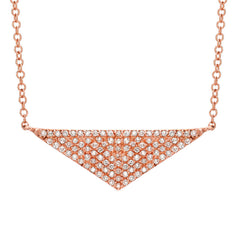 large triangle diamond pave bib necklace in 14k gold