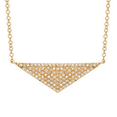 large triangle diamond pave bib necklace in 14k gold