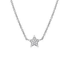 micropave diamond and gold star necklace 